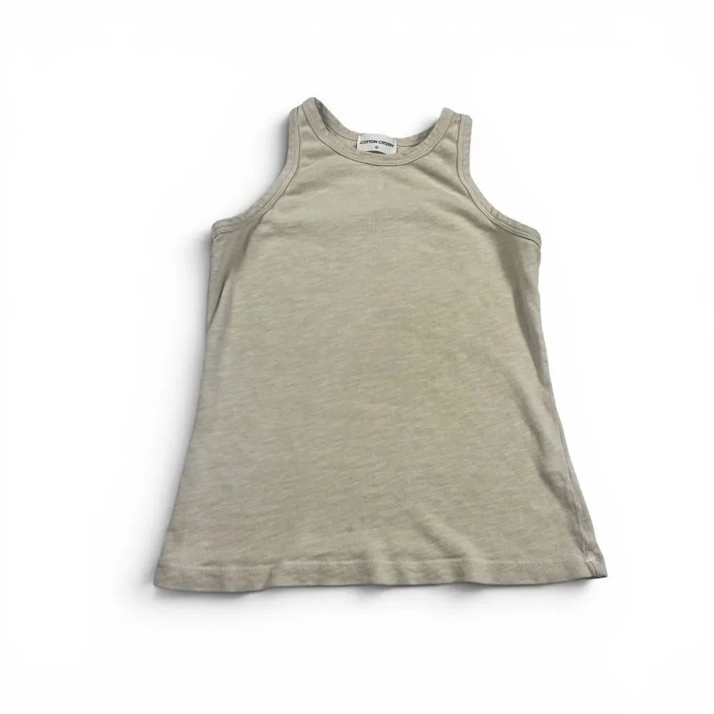 Cotton Citizen Breathable Tank Top Beige Sleeveless Laid Back Layering Shirt S